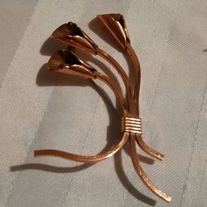 Vintage MCM Copper Brooch